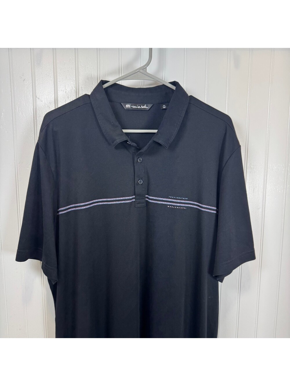 Travis Mathew Black Short Sleeve Golf Polo Active Shirt Men's Size XXL